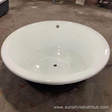 Round Shape Cast Iron Enameled Bathtub For Soaking